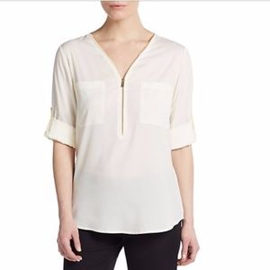 Calvin Klein Zipper Detail Blouse | Plus Size 3X